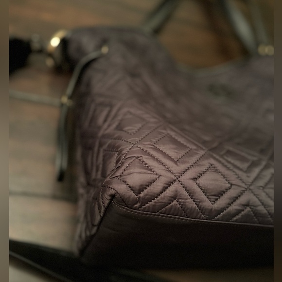 LIKE NEW Tory Burch Quilted Nylon Marion Baby Bag Tote & Rebecca Minkoff Strap - Picture 9 of 14